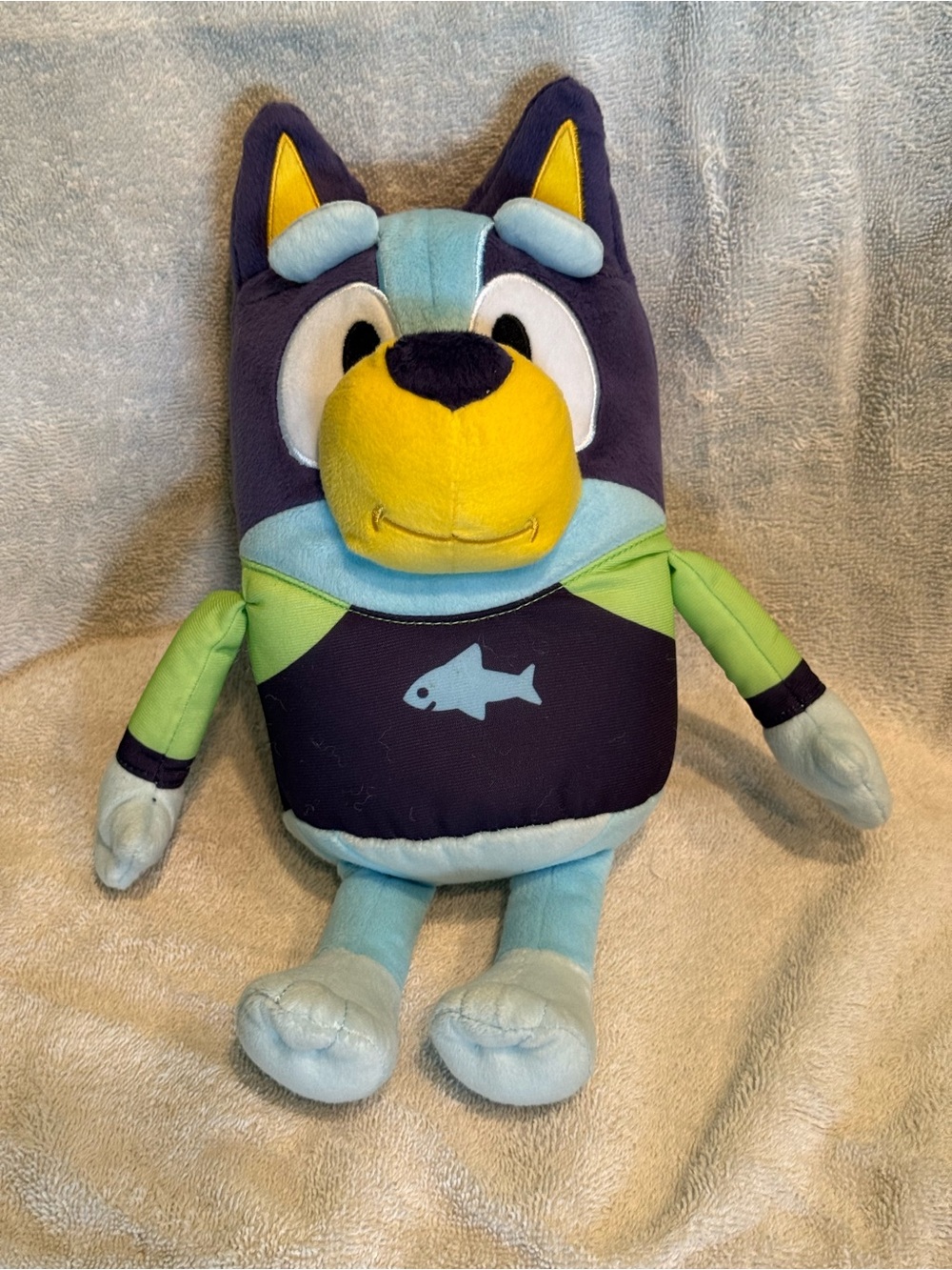 13” Talking Beach Edition Bluey in Shark Suit Plush WORKS
